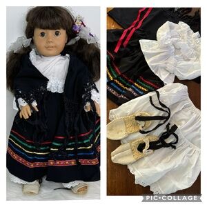 Handmade 18” Doll Traditional Mexican Outfit with Handmade Matching Girl Outfit